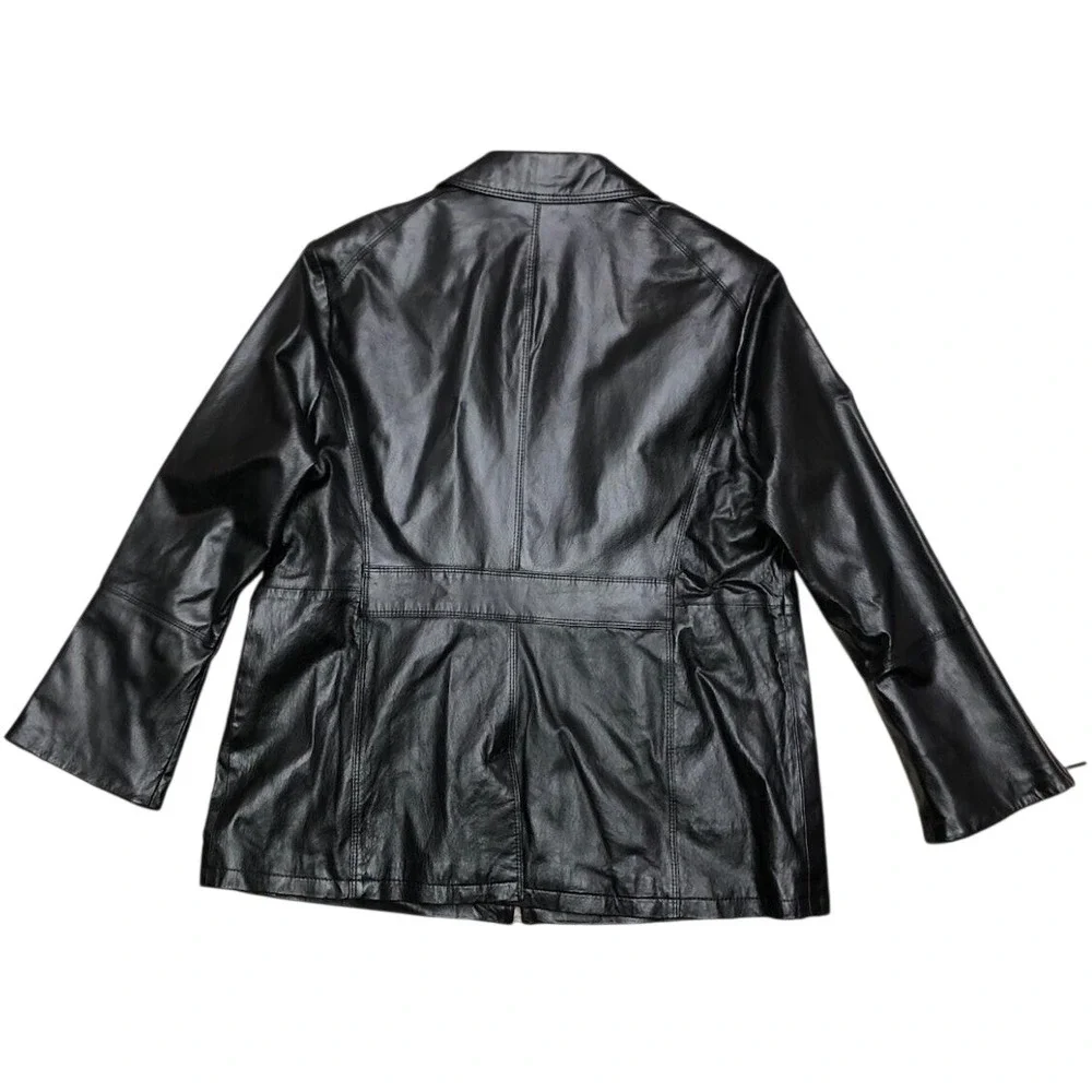 Terry Lewis Jacket Women's 1X Black Leather  Classic Luxuries Sleeve‎ Zippers
